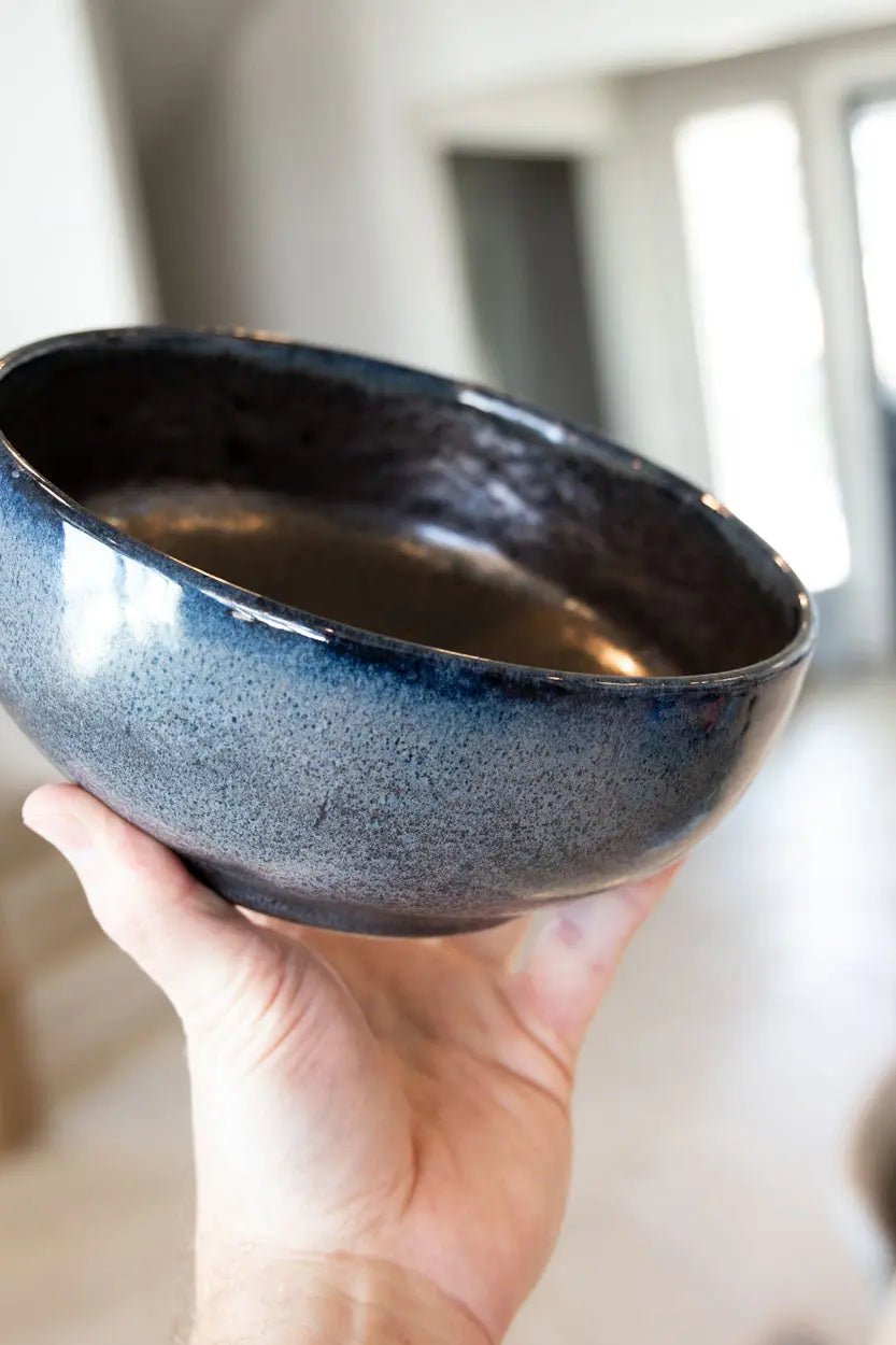 Large Decorative Bowl: Bronze, Black, & Blue - Dan Pearce Ceramics