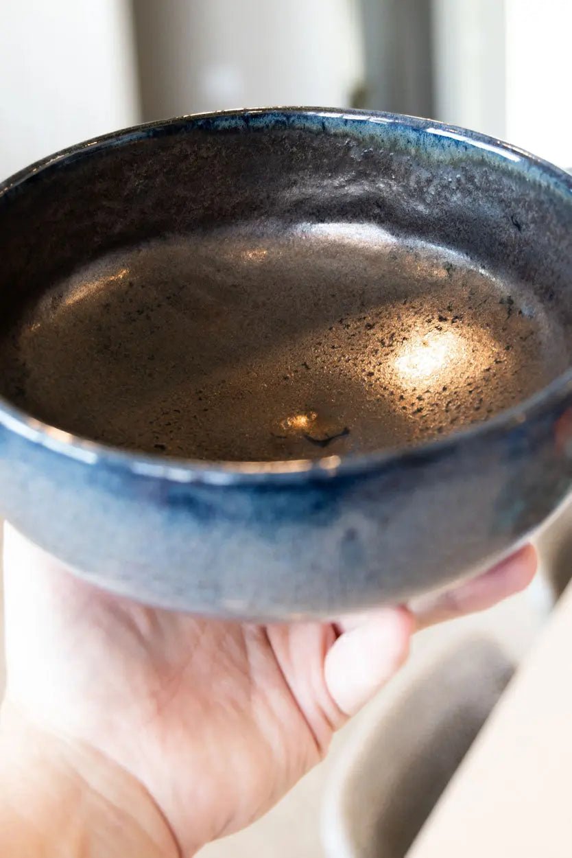 Large Decorative Bowl: Bronze, Black, & Blue - Dan Pearce Ceramics