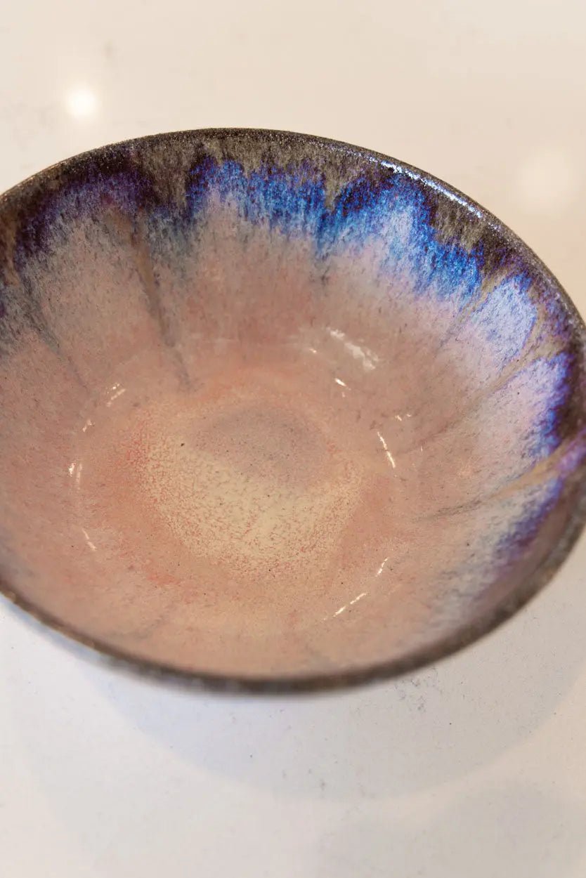 Large Decorative Bowl: Pinks, Browns, and Blues - Dan Pearce Ceramics