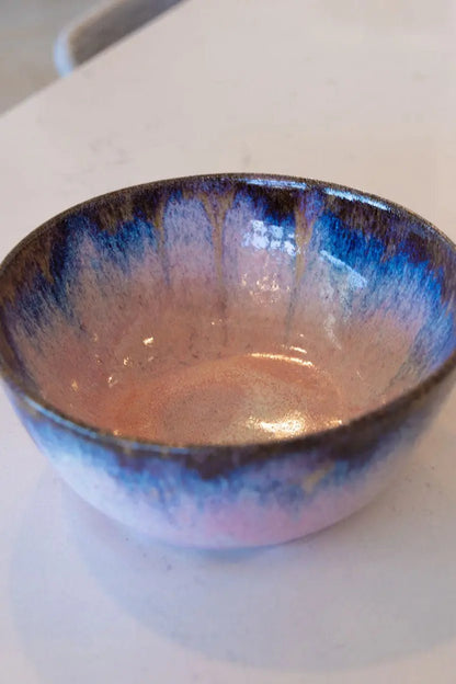 Large Decorative Bowl: Pinks, Browns, and Blues - Dan Pearce Ceramics