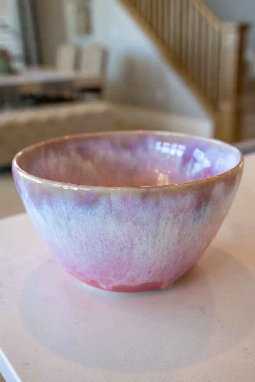 Large Decorative Bowl: Pinks, Whites, Purples, and Blues - Dan Pearce Ceramics