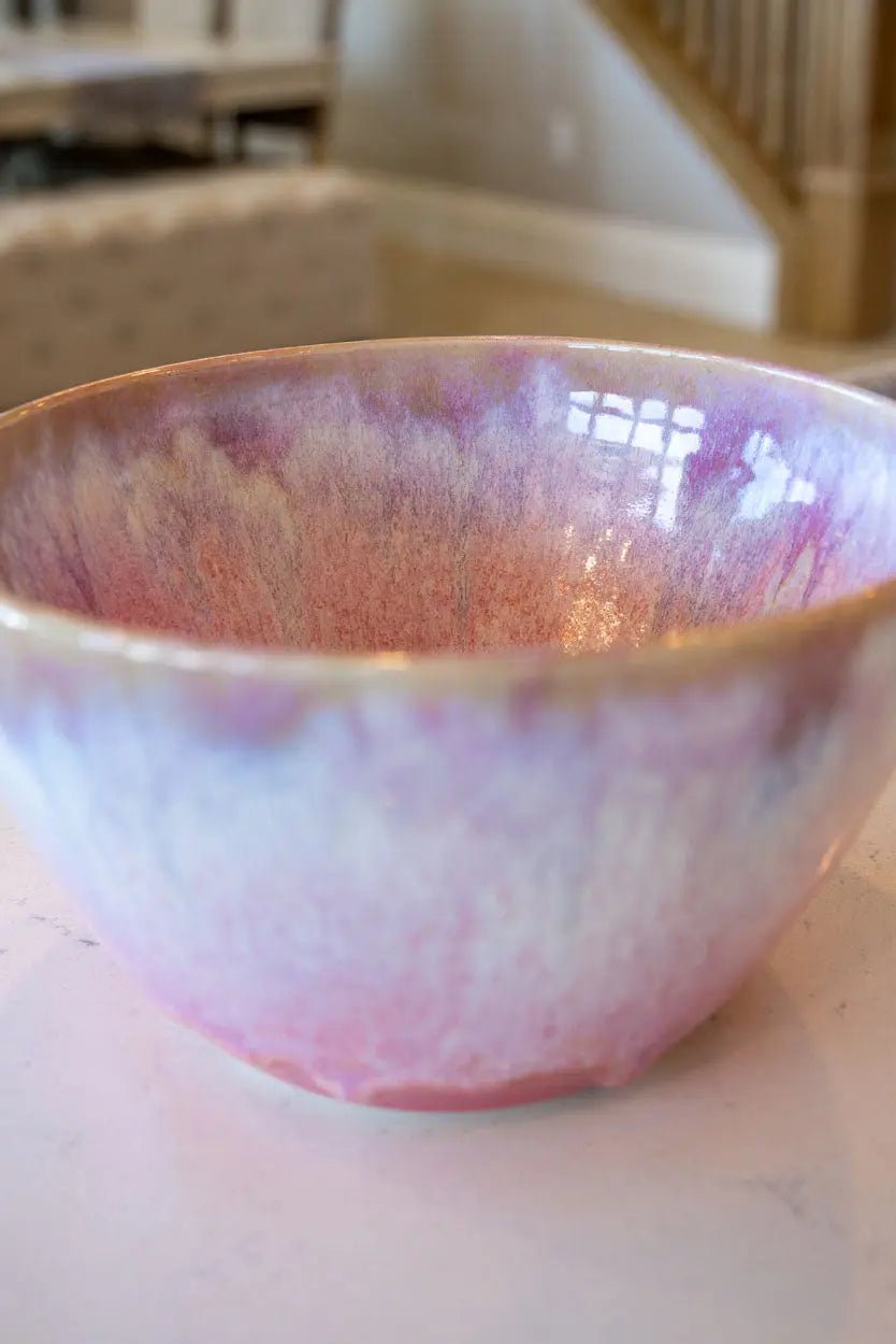 Large Decorative Bowl: Pinks, Whites, Purples, and Blues - Dan Pearce Ceramics