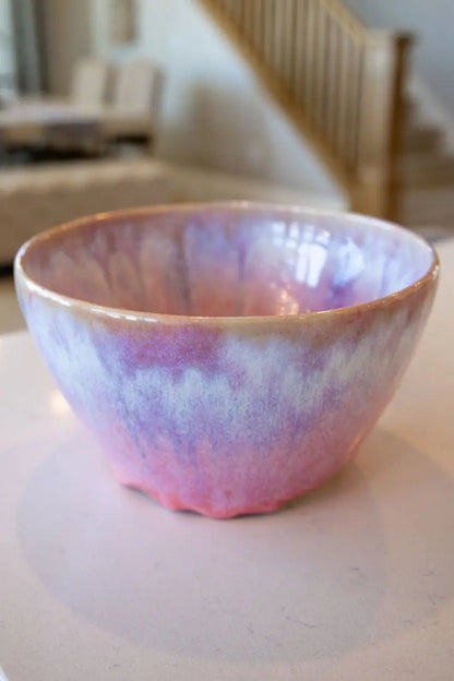 Large Decorative Bowl: Pinks, Whites, Purples, and Blues - Dan Pearce Ceramics