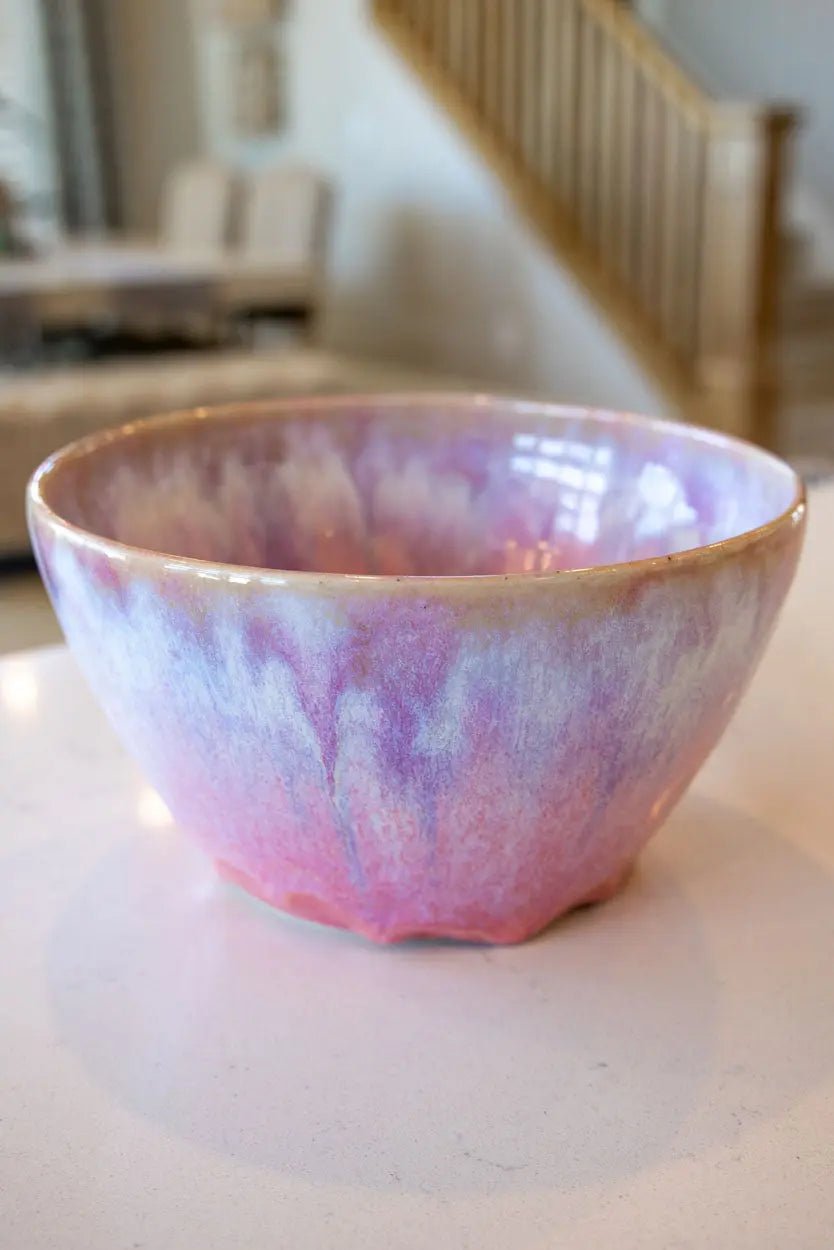 Large Decorative Bowl: Pinks, Whites, Purples, and Blues - Dan Pearce Ceramics