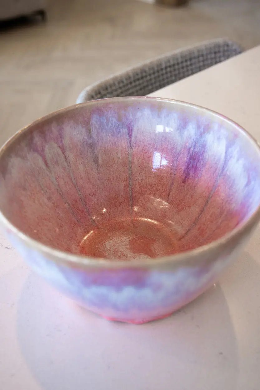 Large Decorative Bowl: Pinks, Whites, Purples, and Blues - Dan Pearce Ceramics