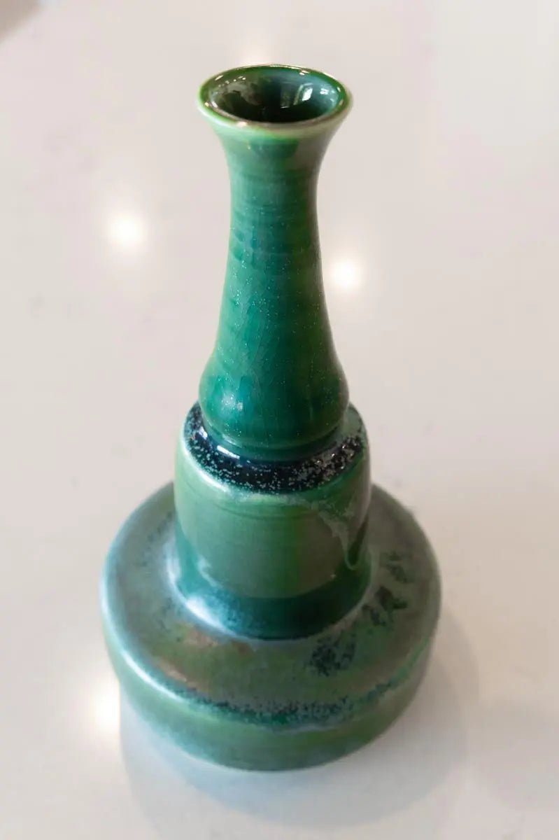 Large Decorative Porcelain Vase (Aged Metal Green) - Dan Pearce Ceramics