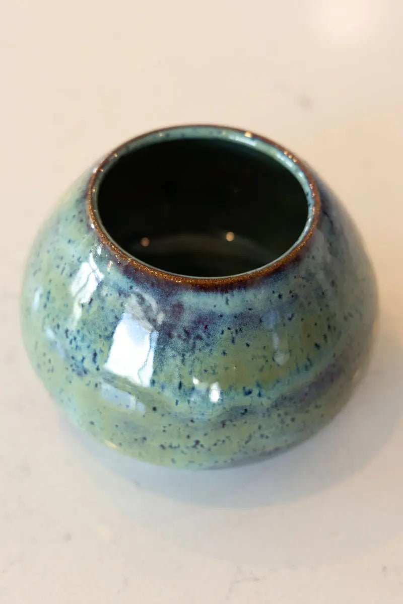 Large Decorative Pot - Midnight Blues & Sage Greens (Premium) - Dan Pearce Ceramics