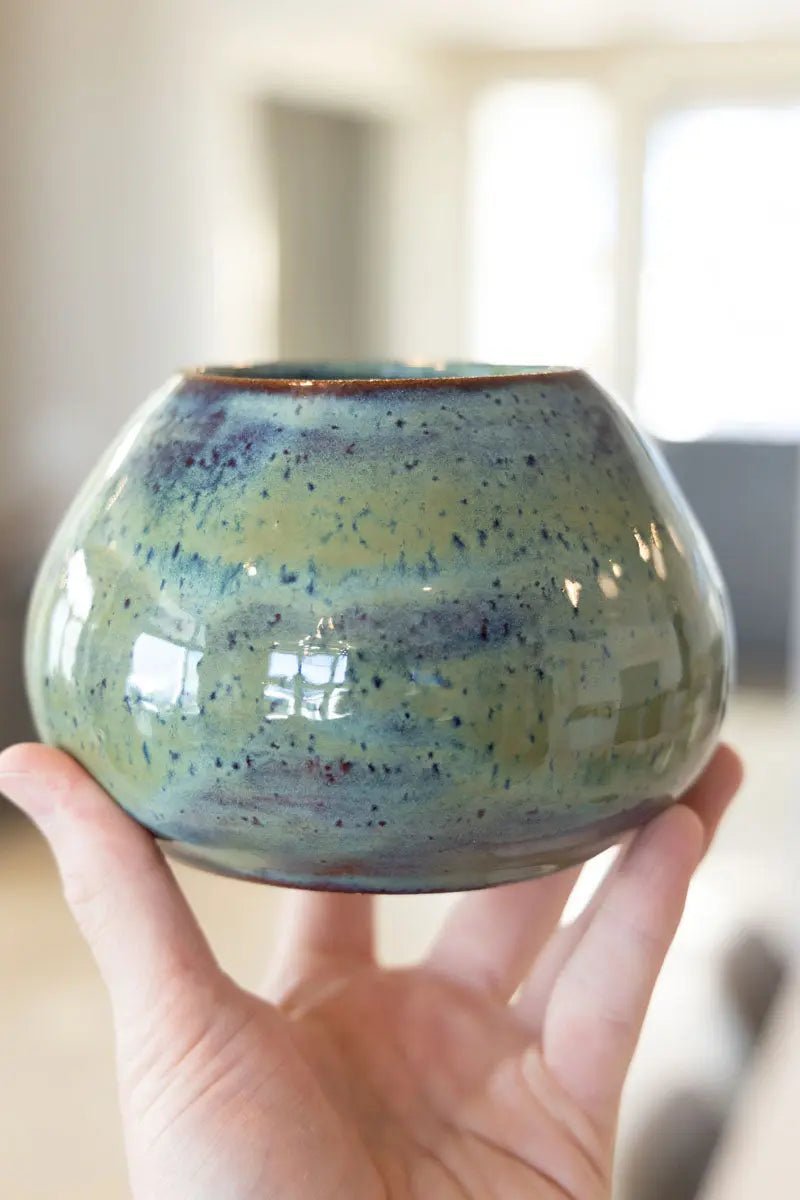 Large Decorative Pot - Midnight Blues & Sage Greens (Premium) - Dan Pearce Ceramics