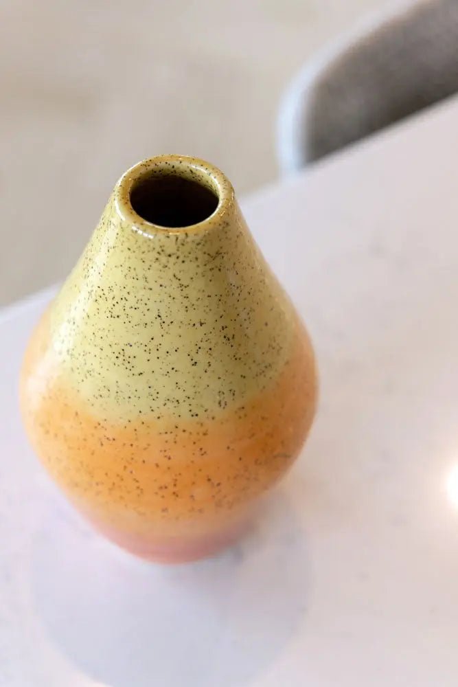 Large Decorative Speckled Vase - Oranges & Yellows - Dan Pearce Ceramics