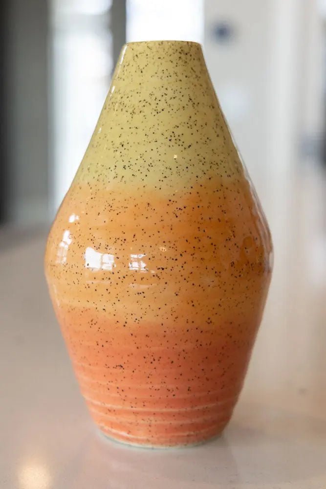 Large Decorative Speckled Vase - Oranges & Yellows - Dan Pearce Ceramics