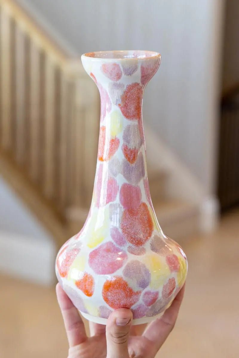 Large Decorative Spotted Porcelain Vase (Sunrise Pallet) - Dan Pearce Ceramics