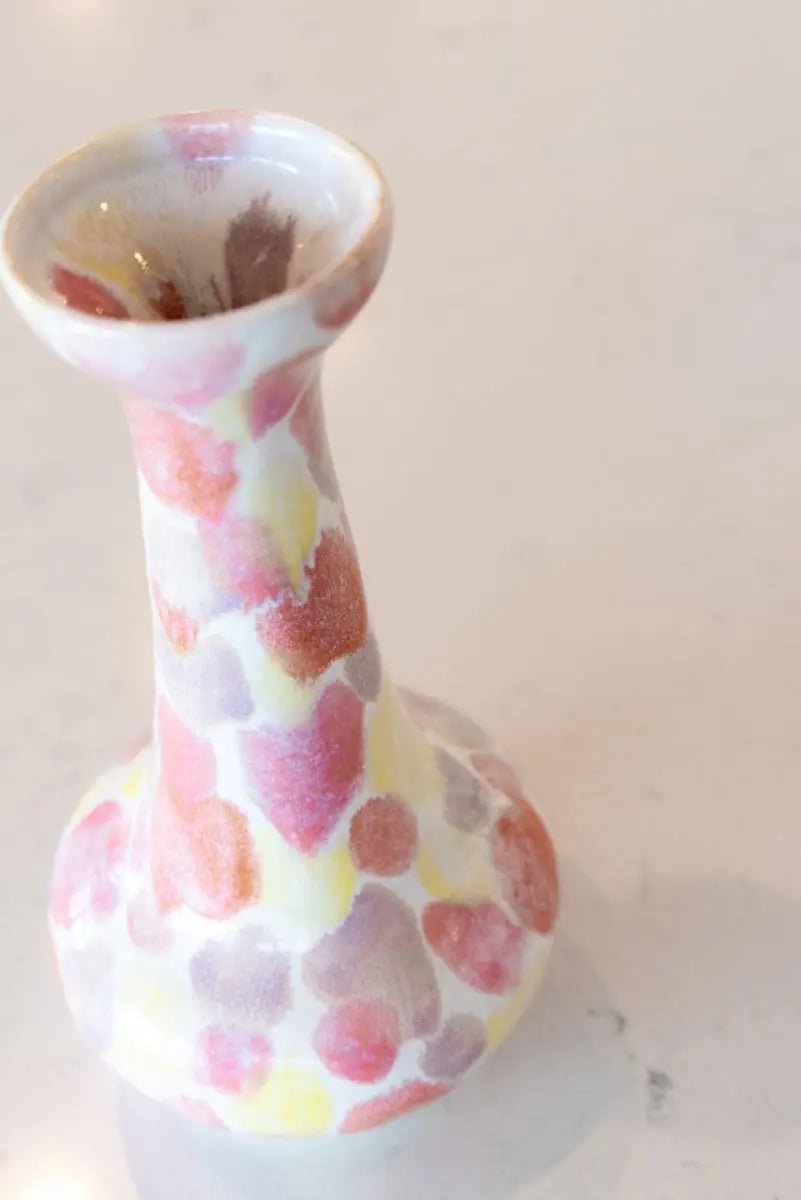 Large Decorative Spotted Porcelain Vase (Sunrise Pallet) - Dan Pearce Ceramics