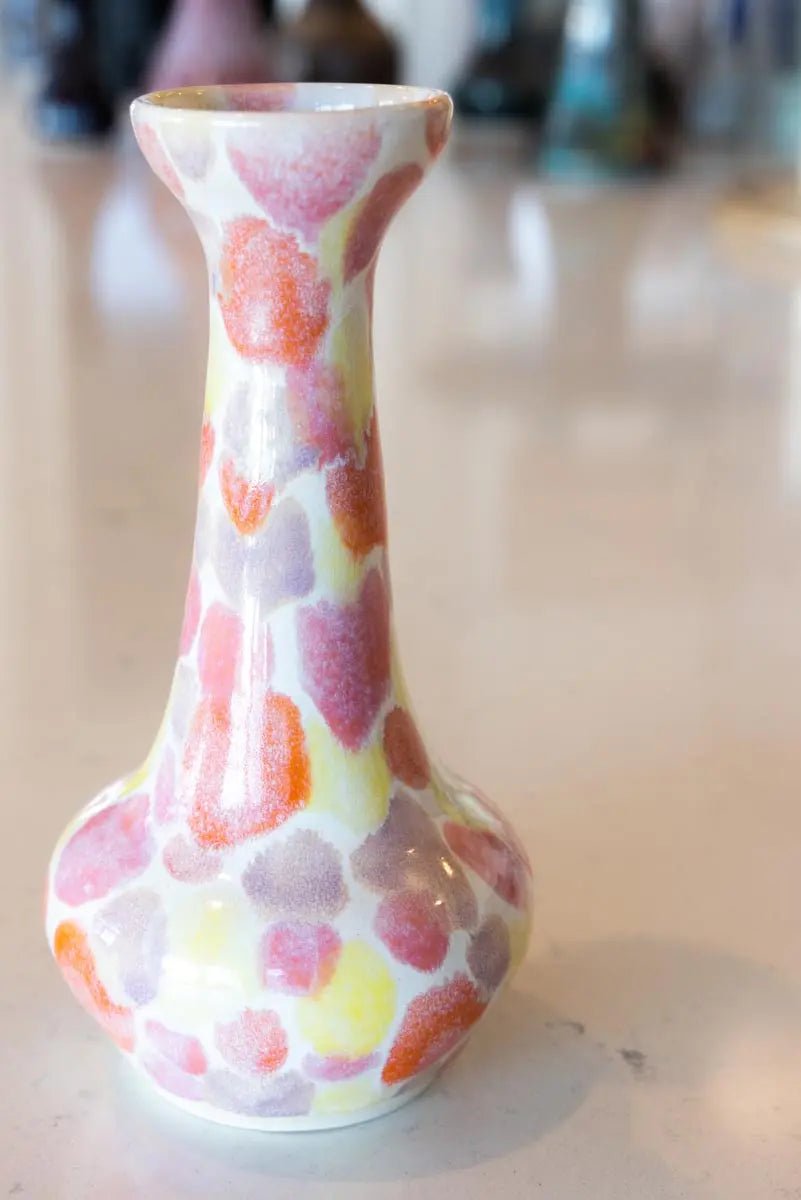 Large Decorative Spotted Porcelain Vase (Sunrise Pallet) - Dan Pearce Ceramics