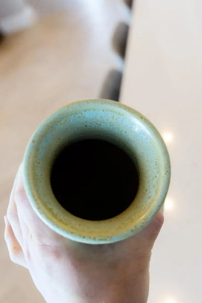 Large Decorative Stoneware Pumice - look Pot (Creamy Greens & Creams, Seconds) - Dan Pearce Ceramics