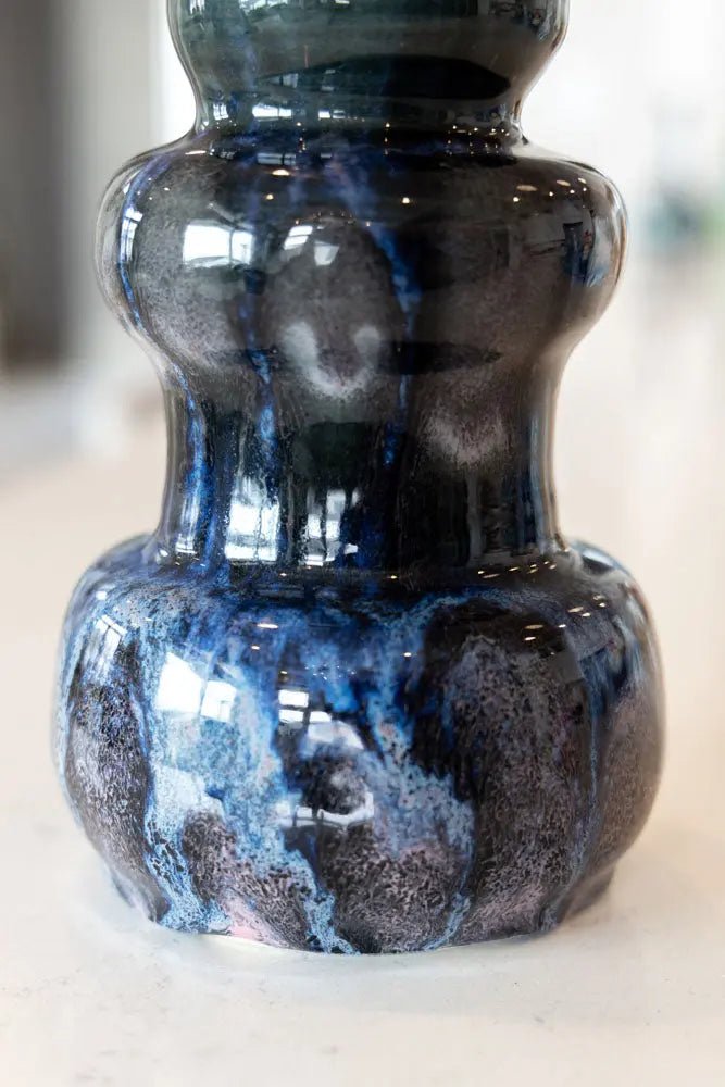 Large Decorative Vase - Blacks, Blues, Pinks, & Purples - Dan Pearce Ceramics