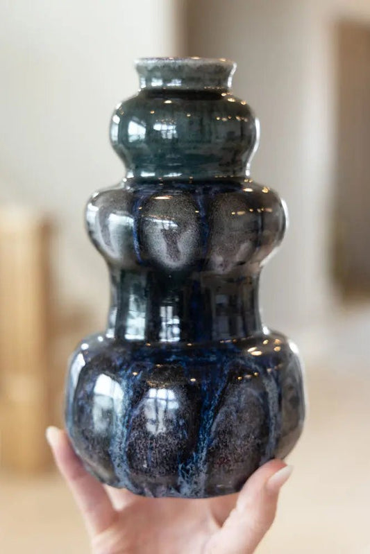 Large Decorative Vase - Blacks, Blues, Pinks, & Purples - Dan Pearce Ceramics