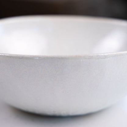 Large Porcelain Crystalized Hemisphere Bowl (Metallic White) - Dan Pearce Ceramics