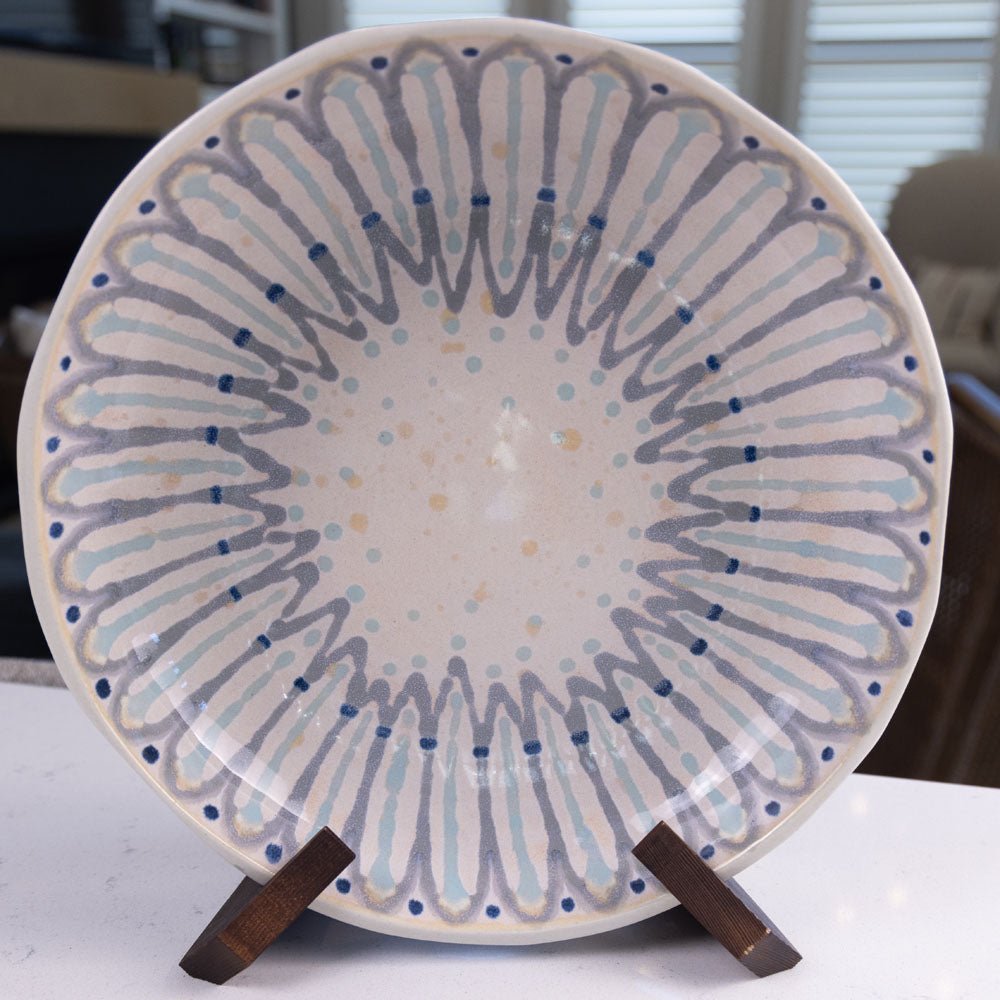 Large Stoneware Decorative Serving Bowl (Grays and Blues) - Dan Pearce Ceramics