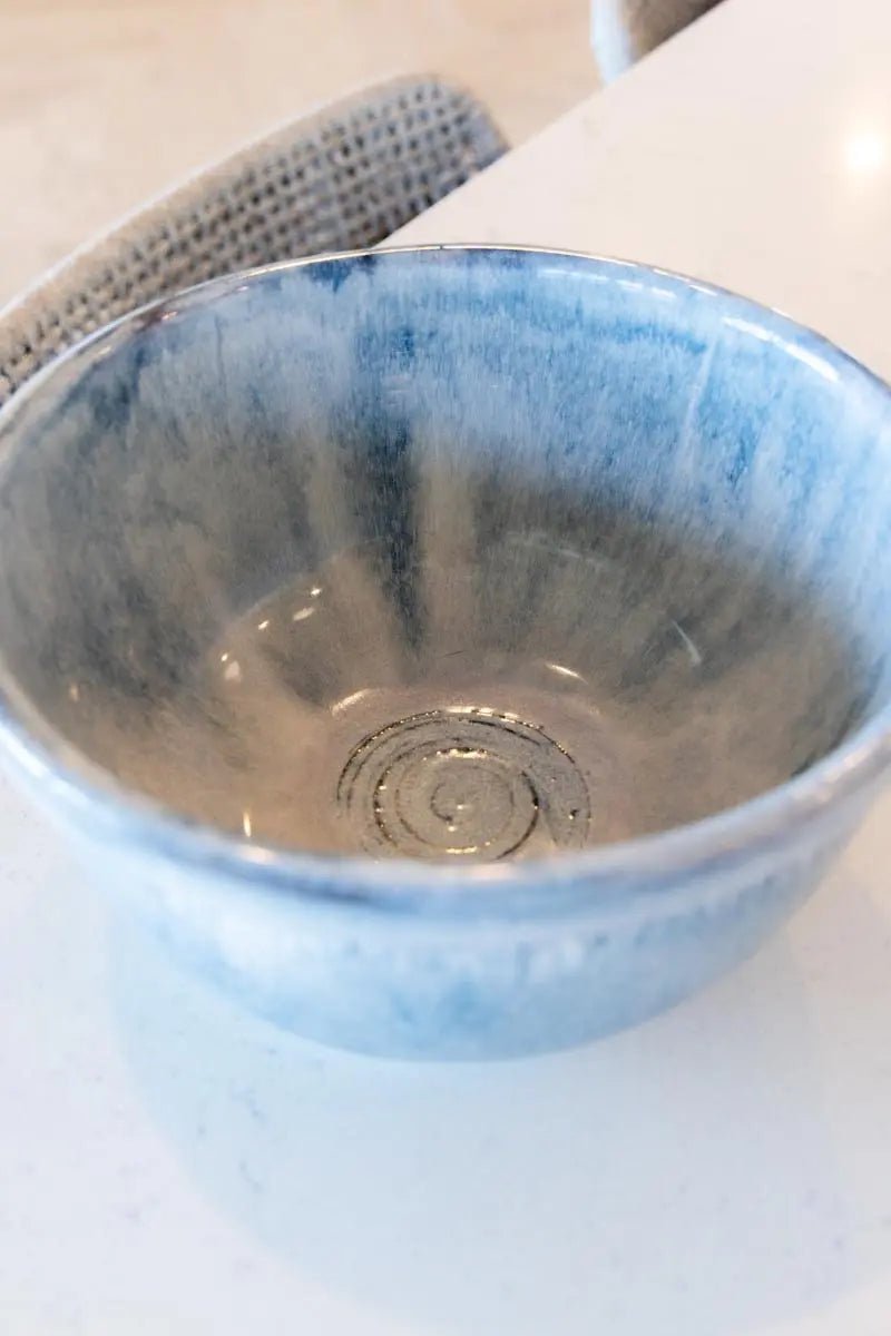 Large Stoneware Serving Bowl (Blue Waves) - Dan Pearce Ceramics