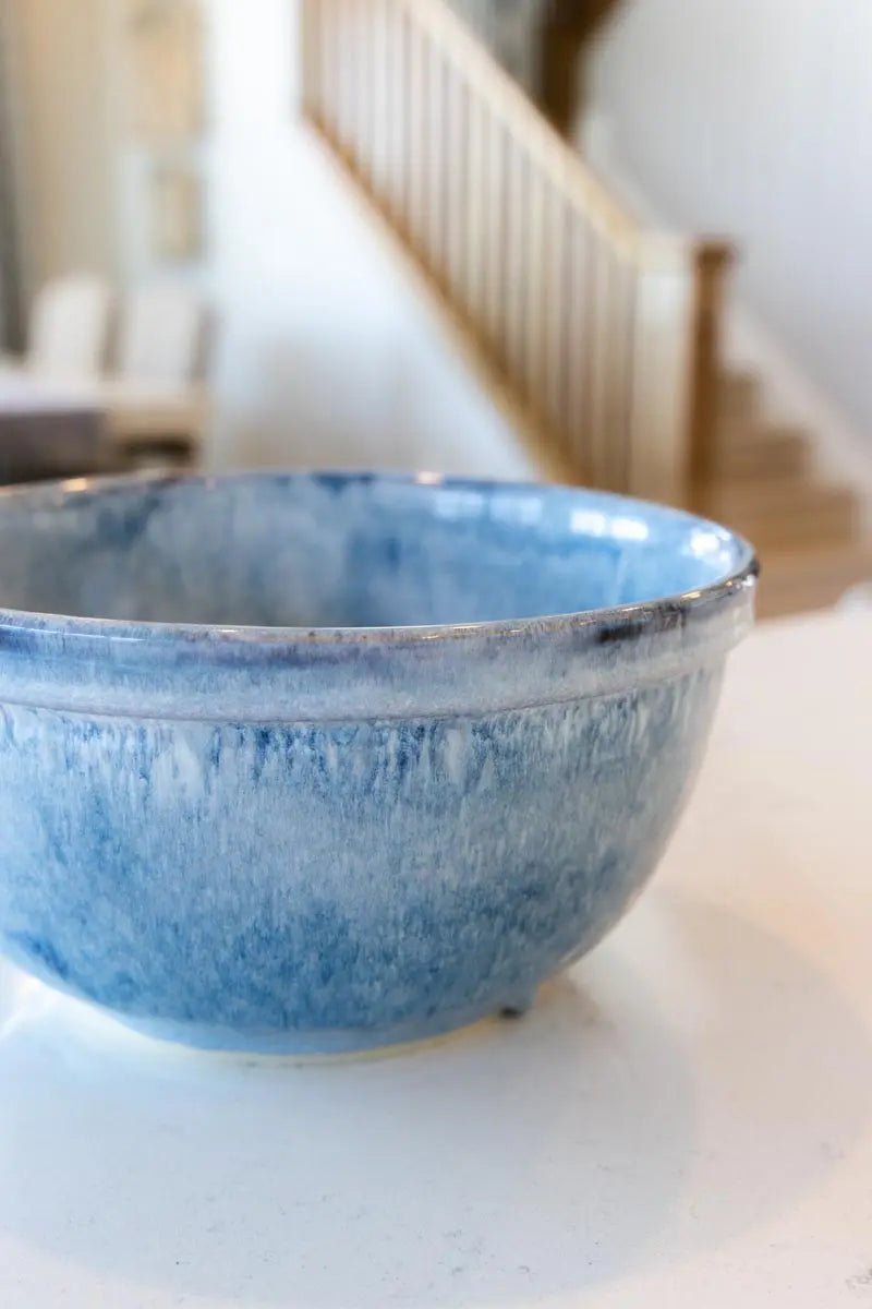 Large Stoneware Serving Bowl (Blue Waves) - Dan Pearce Ceramics