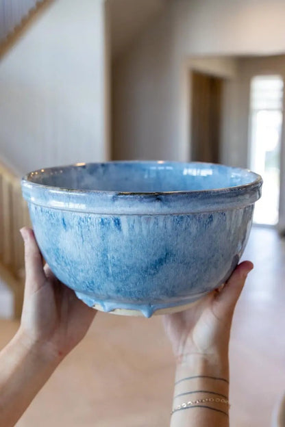 Large Stoneware Serving Bowl (Blue Waves) - Dan Pearce Ceramics