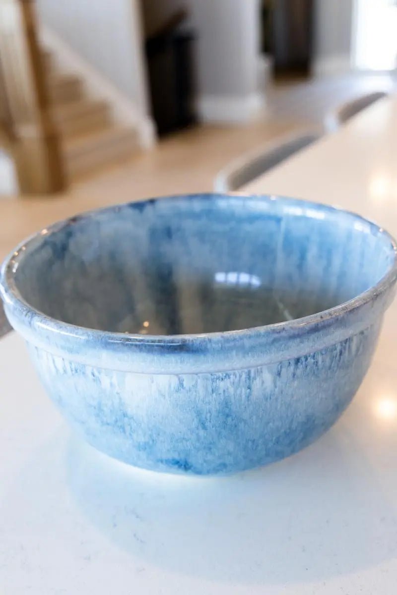 Large Stoneware Serving Bowl (Blue Waves) - Dan Pearce Ceramics