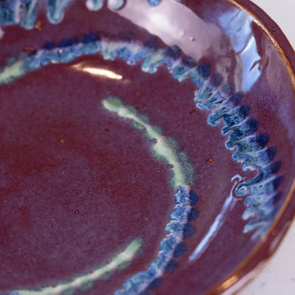 Large Stoneware Serving/Decorative Bowl - Merlots with Gradated Accents (Alchemy Collection) - Dan Pearce Ceramics