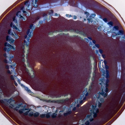 Large Stoneware Serving/Decorative Bowl - Merlots with Gradated Accents (Alchemy Collection) - Dan Pearce Ceramics