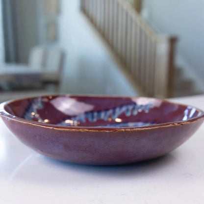 Large Stoneware Serving/Decorative Bowl - Merlots with Gradated Accents (Alchemy Collection) - Dan Pearce Ceramics