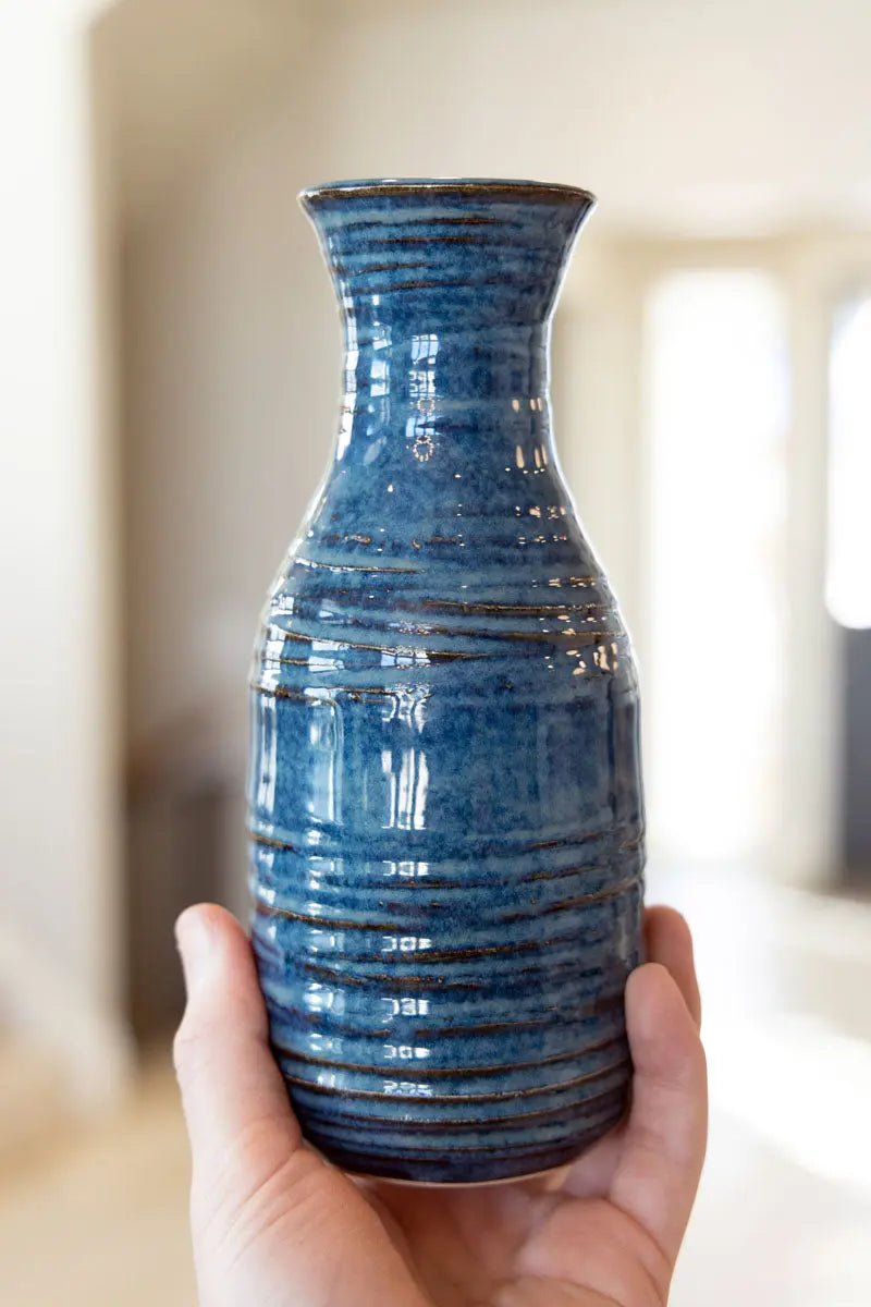 Large Textured Vase - Creamy Midnight Blues & Browns (Premium) - Dan Pearce Ceramics