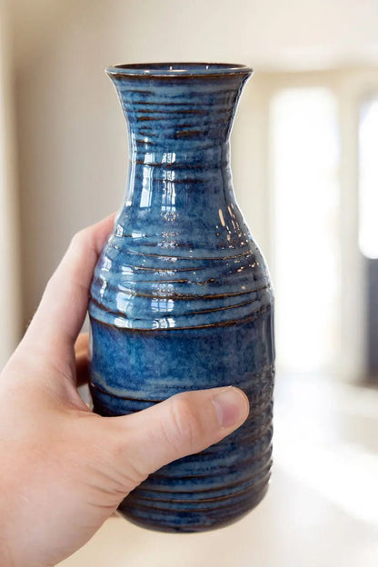 Large Textured Vase - Creamy Midnight Blues & Browns (Premium) - Dan Pearce Ceramics