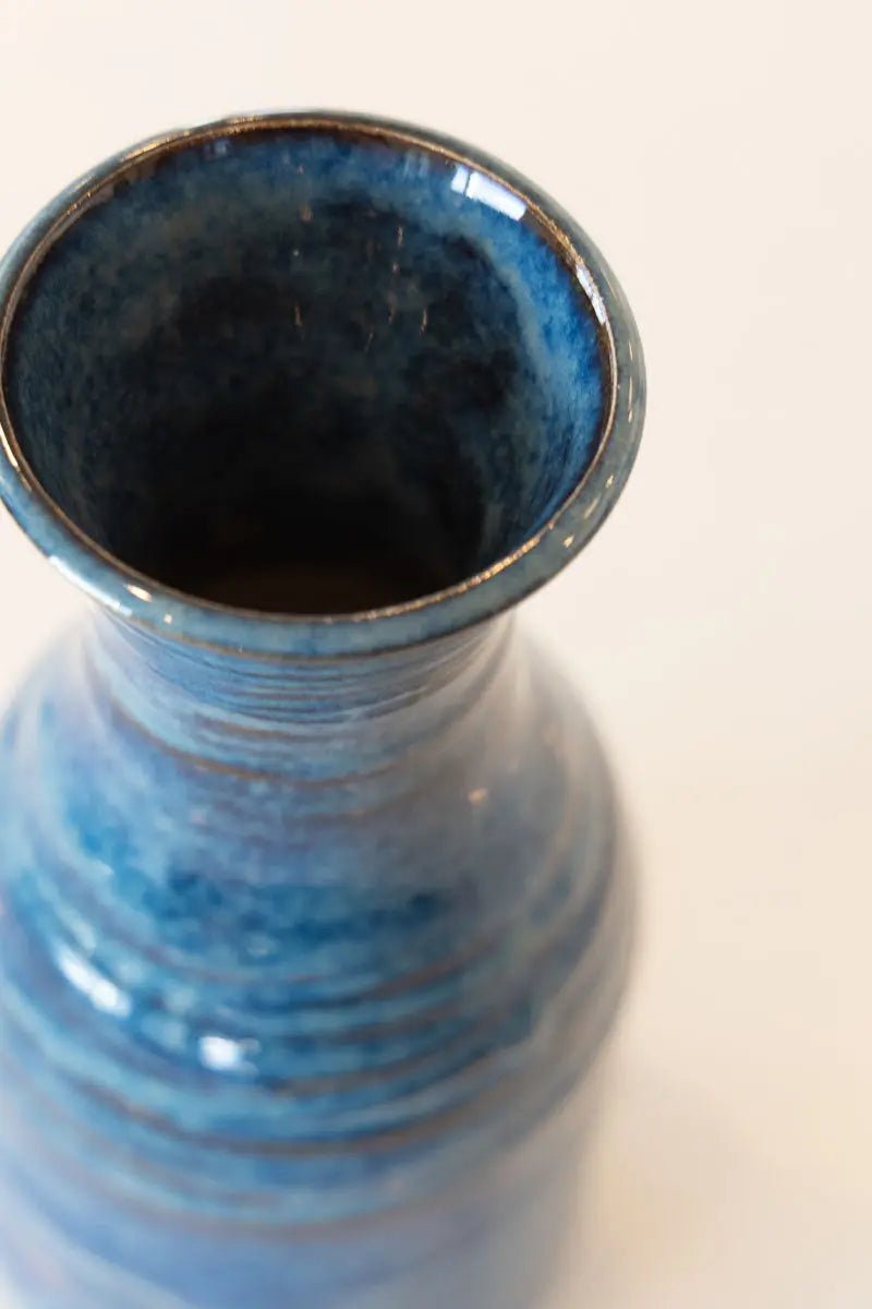 Large Textured Vase - Creamy Midnight Blues & Browns (Premium) - Dan Pearce Ceramics