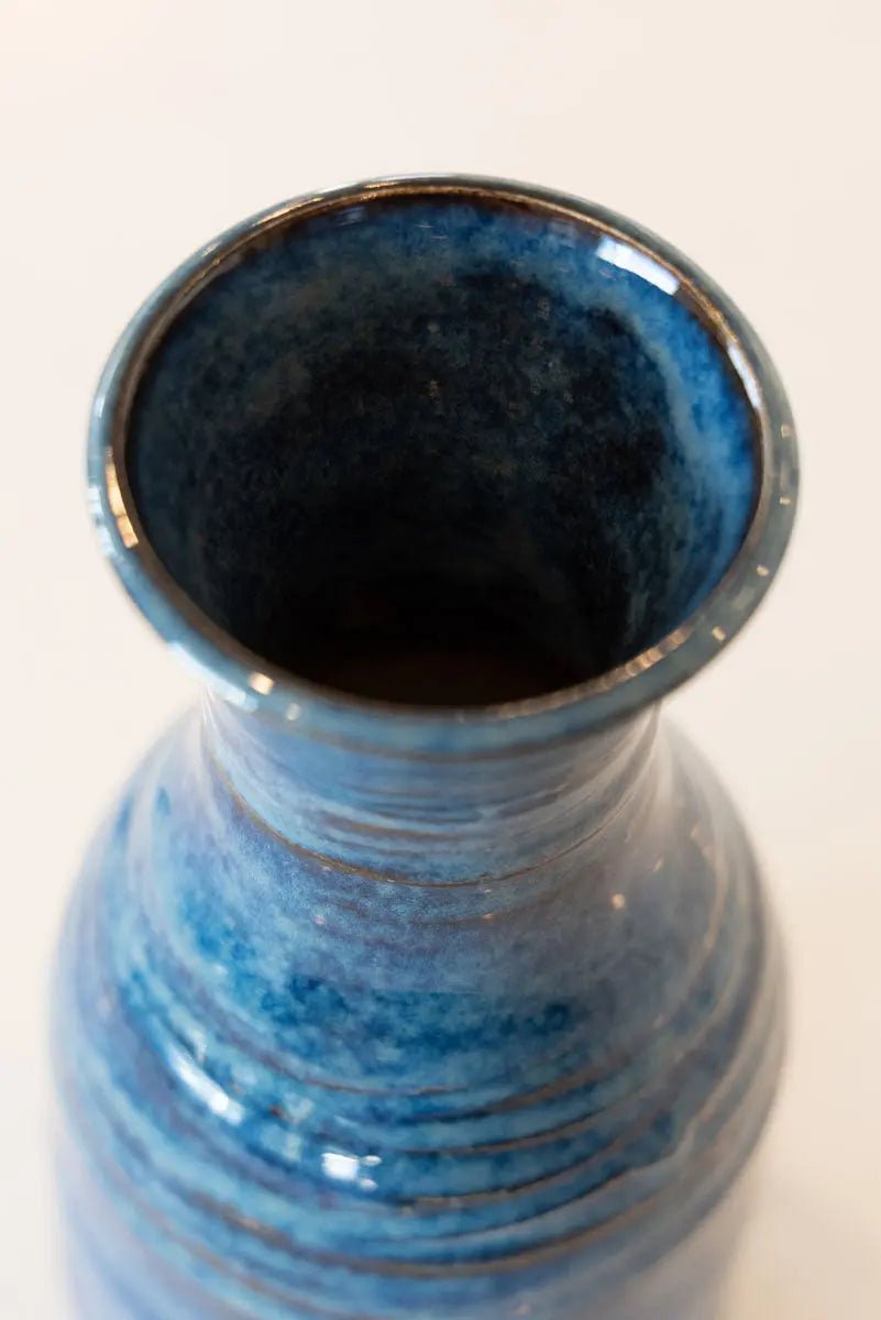 Large Textured Vase - Creamy Midnight Blues & Browns (Premium) - Dan Pearce Ceramics