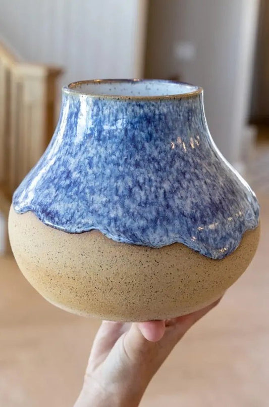 Large/XL Ocean Wave Speckled Stoneware Decorative Pot - Dan Pearce Ceramics