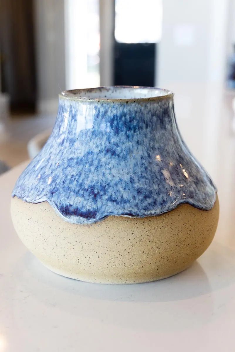 Large/XL Ocean Wave Speckled Stoneware Decorative Pot - Dan Pearce Ceramics