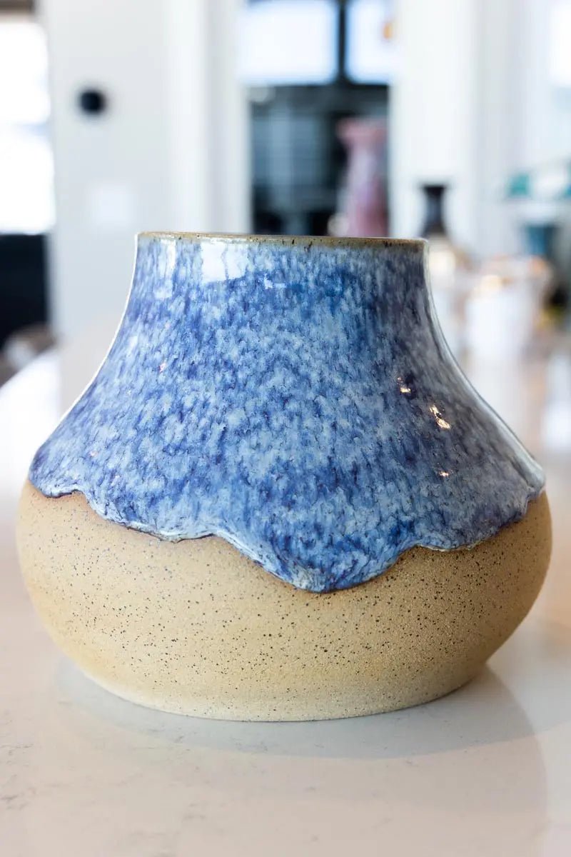 Large/XL Ocean Wave Speckled Stoneware Decorative Pot - Dan Pearce Ceramics