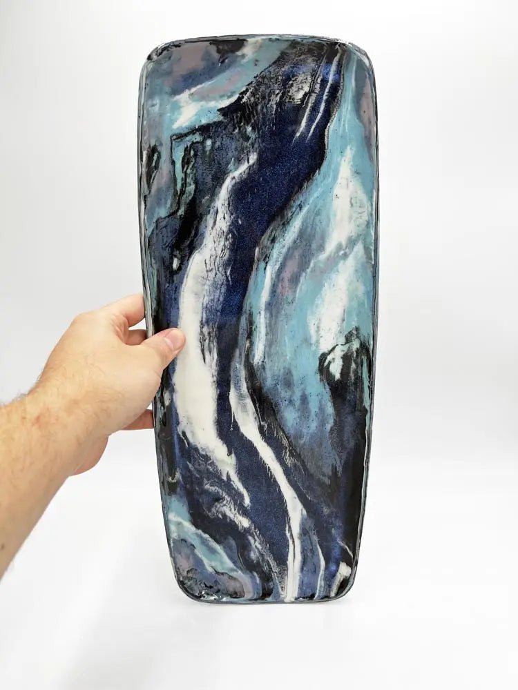 Marbled Porcelain Stoneware 19" Serving Platter - Premium Ceramic - Dan Pearce Ceramics