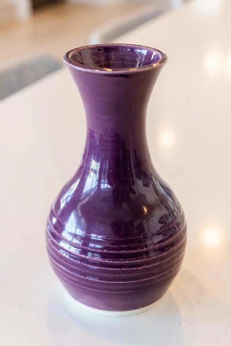 Medium Decorative Stoneware Pot (Dark Wine) - Dan Pearce Ceramics