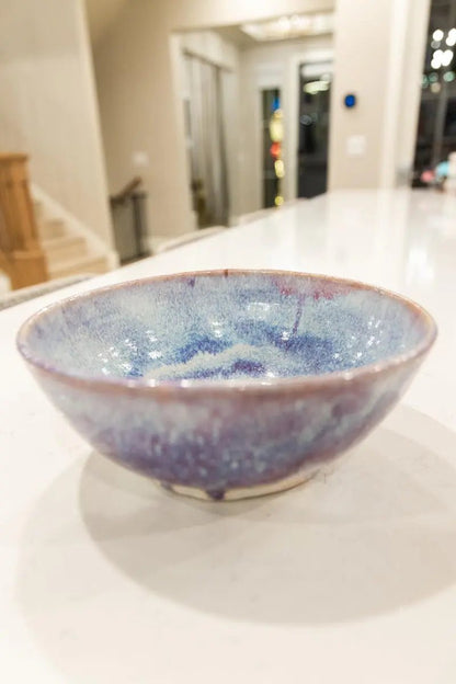 Medium - Large Serving Bowl - Creamy Whites and Orchid Purples (Premium) - Dan Pearce Ceramics