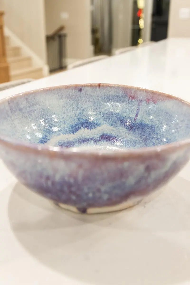 Medium - Large Serving Bowl - Creamy Whites and Orchid Purples (Premium) - Dan Pearce Ceramics