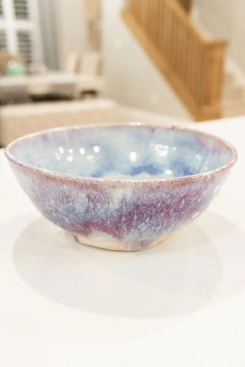 Medium - Large Serving Bowl - Creamy Whites and Orchid Purples (Premium) - Dan Pearce Ceramics