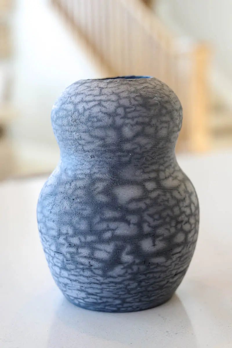 Medium Naked - Raku - Fired Decorative Pot (Blacks & Grays) - Dan Pearce Ceramics