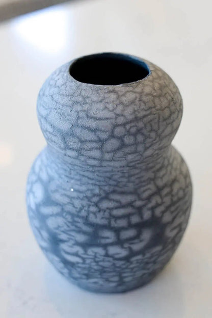 Medium Naked - Raku - Fired Decorative Pot (Blacks & Grays) - Dan Pearce Ceramics