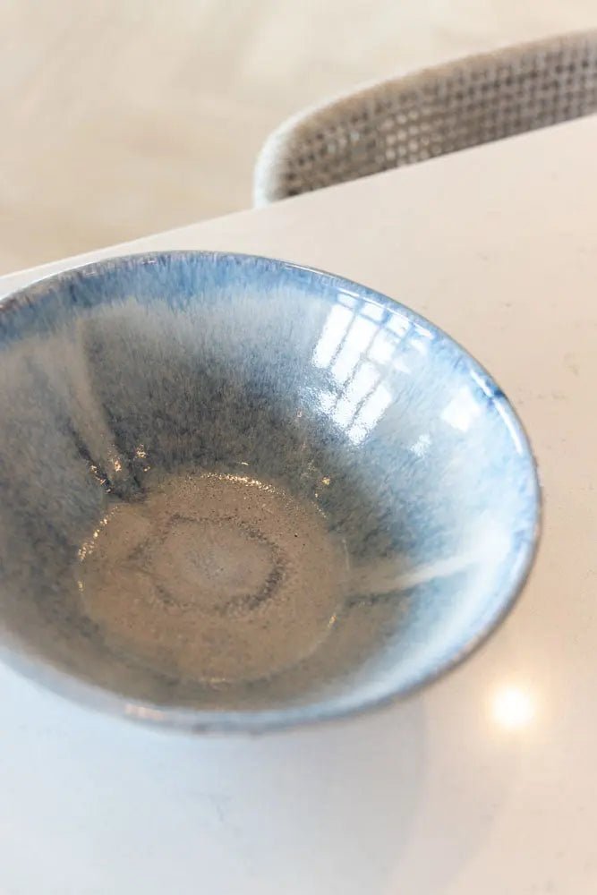 Medium Stoneware Serving Bowl Light Blues & Creams - Dan Pearce Ceramics