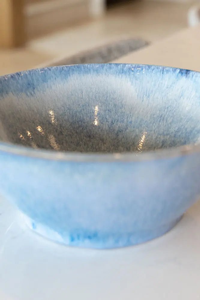 Medium Stoneware Serving Bowl Light Blues & Creams - Dan Pearce Ceramics