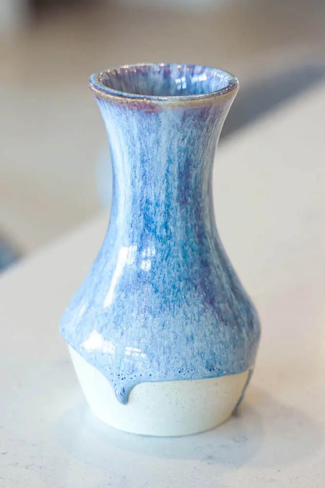 Pot #101 of 162 - Drippy Stoneware Bud Vase - Dan Pearce Ceramics