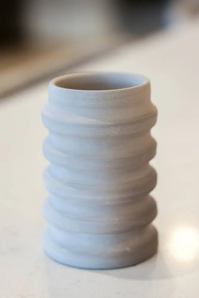 Pot #153 of 162 - Gray Stoneware Unglazed (Naked) Vase - Dan Pearce Ceramics