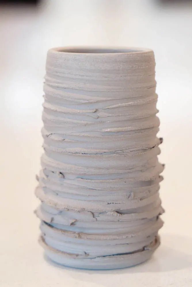 Pot #156 of 162 - Gray Stoneware Unglazed (Naked) Vase - Dan Pearce Ceramics