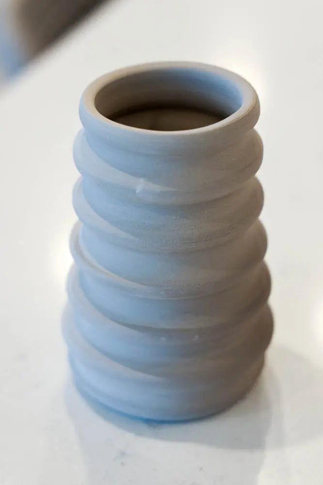 Pot #157 of 162 - Gray Stoneware Unglazed (Naked) Vase - Dan Pearce Ceramics