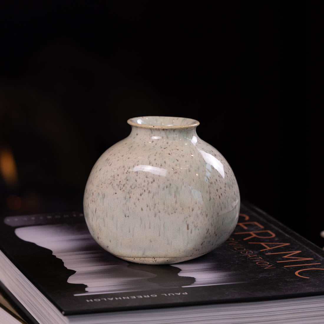 Peracles Pot Pot #21 - Medium-Small Manipulated Speckled Pot (Creams & Hints of Min ...